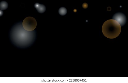 Abstract blurred vector background with light glare, bokeh and glowing particles color black. Lighting effects of flash. Vector illustration