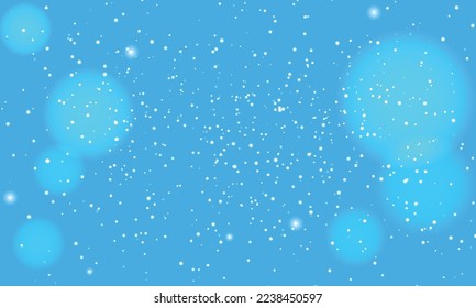 Abstract blurred vector background with light glare, bokeh and glowing particles. Lighting effects of flash. background in blue color. Vector illustration