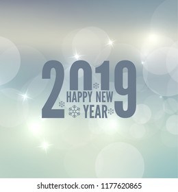 Abstract blurred vector background with sparkle stars. Happy New Year 2019.