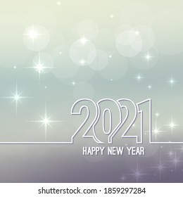 Abstract blurred vector background with sparkle stars  and glint. Happy New Year 2021.