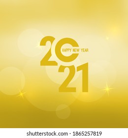Abstract blurred vector background with sparkle stars. Happy New Year 2021.