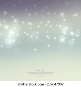 Abstract blurred vector background with sparkle stars. 