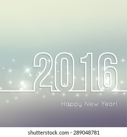 Abstract blurred vector background with sparkle stars. Happy New Year 2016. 