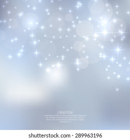 Abstract blurred vector background with sparkle stars.