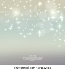 Abstract blurred vector background with sparkle stars.