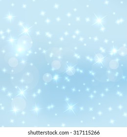 Abstract blurred vector background with sparkle stars. 