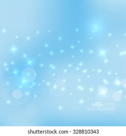 Abstract blurred vector background with sparkle stars. 