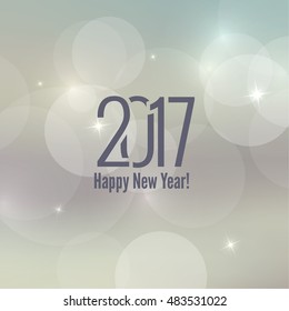 Abstract blurred vector background with sparkle stars. Happy New Year 2017. 