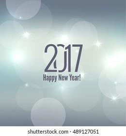 Abstract blurred vector background with sparkle stars. Happy New Year 2017 theme. 