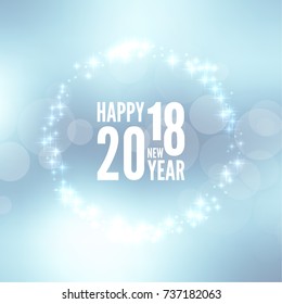 Abstract blurred vector background with sparkle stars. Happy New Year 2018 theme.
