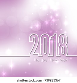 Abstract blurred vector background with sparkle stars. Happy New Year 2018. 