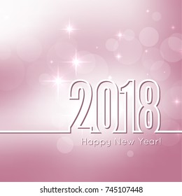Abstract blurred vector background with sparkle stars. Happy New Year 2018. 