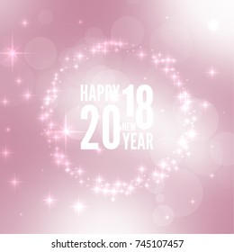 Abstract blurred vector background with sparkle stars. Happy New Year 2018 theme. 