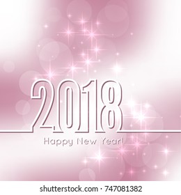 Abstract blurred vector background with sparkle stars. Happy New Year 2018. 