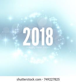 Abstract blurred vector background with sparkle stars. Happy New Year 2018 theme. 