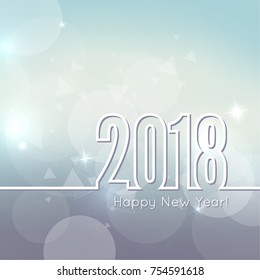Abstract blurred vector background with sparkle stars. Happy New Year 2018. 