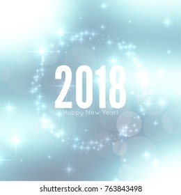 Abstract blurred vector background with sparkle stars. Happy New Year 2018 theme. 