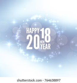 Abstract blurred vector background with sparkle stars. Happy New Year 2018 theme. 