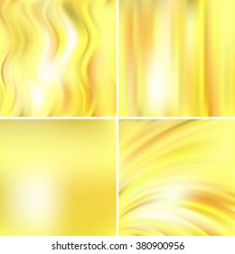 Abstract blurred vector backgrounds. For art illustration template design, business infographic and social media. Yellow color. 