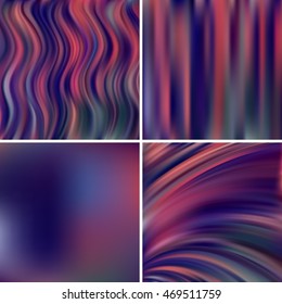 Abstract blurred vector backgrounds. For art illustration template design, business infographic and social media. Pink, purple, blue colors. 