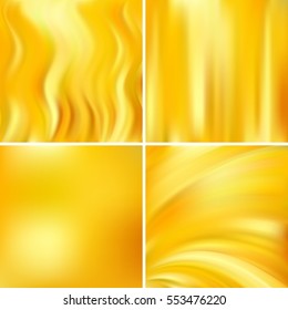 Abstract blurred vector backgrounds. For art illustration template design, business infographic and social media. Yellow, orange colors. 