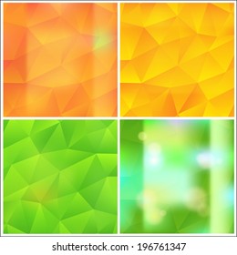 Abstract blurred vector shiny backgrounds set