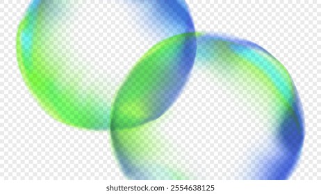 Abstract blurred vibrant collored round shapes. Bright color gradients for creative graphic design. Overlay template. Transparent background. Vector illustration.