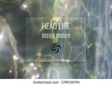 Abstract blurred water background with light flare effects. Vector illustration.