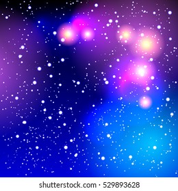Abstract blurred winter background with bright lights for your design