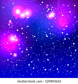 Abstract blurred winter background with bright lights for your design