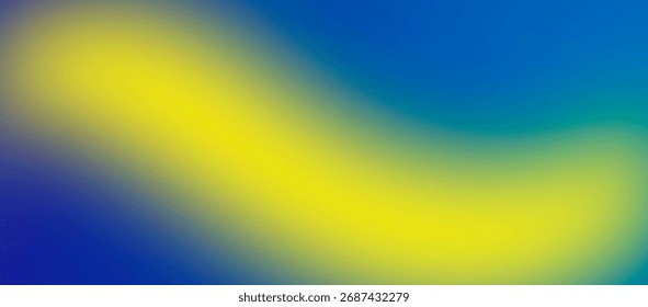 
Un fondo abstracto y borroso con un brillo amarillo diagonal a través de un gradiente que mezcla el azul real profundo y el verde azulado oscuro.