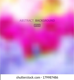 Abstract blurry background purple, pink, yellow. Vector EPS 10 illustration.