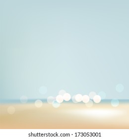 Abstract Blurry Bokeh Beach Background