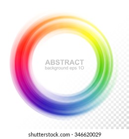 Abstract blurry color wheel  Abstract transparent colorful swirl circle  Round frame banner and place for your content  Eps 10 vector illustration and gradient mesh 