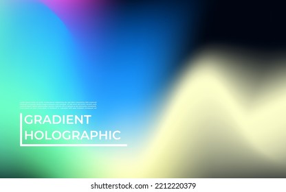 abstract blurry fluid vector background of polar lights. Holographic shiny colors, blue, yellow, green, and black. eps10 vector