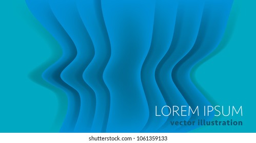 Abstract blurry gradient mesh background in blue colors, colorful smooth template, editable and layered