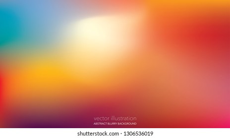 Abstract blurry gradient mesh background in bright hot colors. Colorful smooth soft banner template. Creative vibrant vector illustration