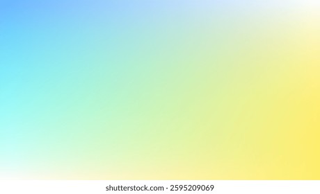 Abstract blurry gradient mesh background in blue and yellow color with smooth transition of colors. Vector illustration.