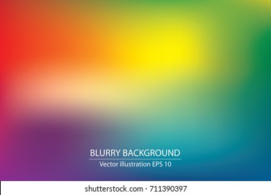 abstract blurry gradient mesh background in bright rainbow colors, colorful smooth template, editable and layered