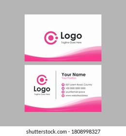 diseño abstracto de tarjeta de negocios ondulada rosa oscuro, plantilla profesional de tarjeta de nombre elegante vector