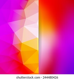 abstract blurry and polygon colorful background, for greeting, invitation card, or cover. Vector, EPS 10