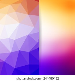 abstract blurry and polygon colorful background, for greeting, invitation card, or cover. Vector, EPS 10