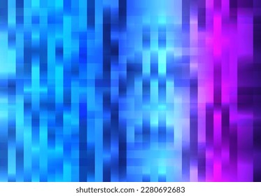 Abstract Blurry Random Pixels Background. Blue Purple Mosaic. Vector Illustration.