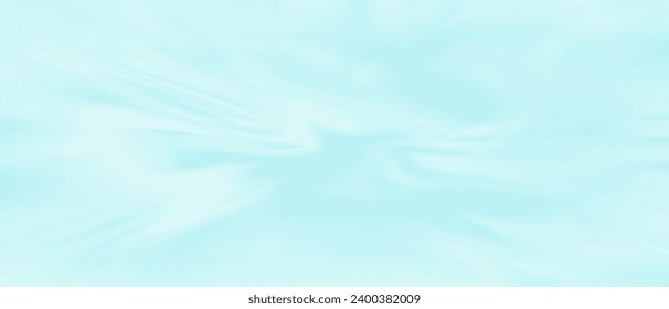 Abstract Blurry Vector Layout. Delicate Wavy Lines on a Pastel Blue Background. Ice Blue Blurry Liquid Print ideal for Web Banner, Cover. Rgb. No text.Water or Sky-like Print.