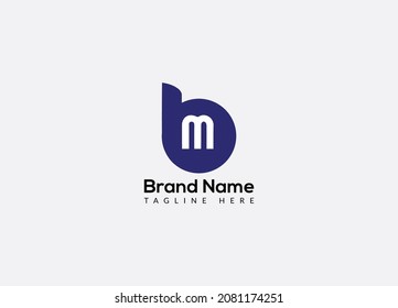 Abstract bm letter modern initial logo design