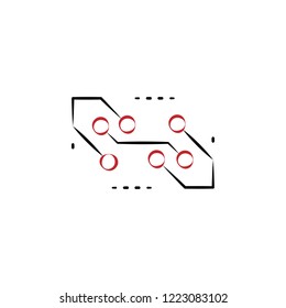 abstract board 2 colored hand drawn icon. Electronics colored element illustration. Outline symbol design from electronics set