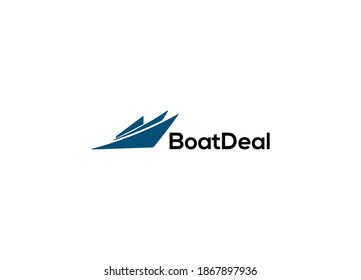 Abstract Boat Deal logo design template