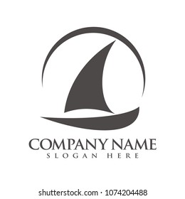 Abstract boat logo design template vector illustration