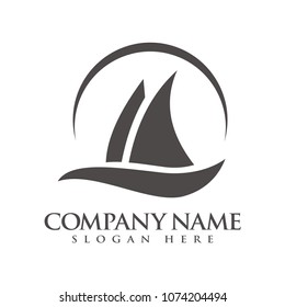 Abstract boat logo design template vector illustration