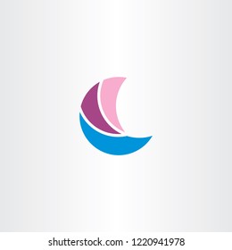 abstract boat sailing logo symbol vector design